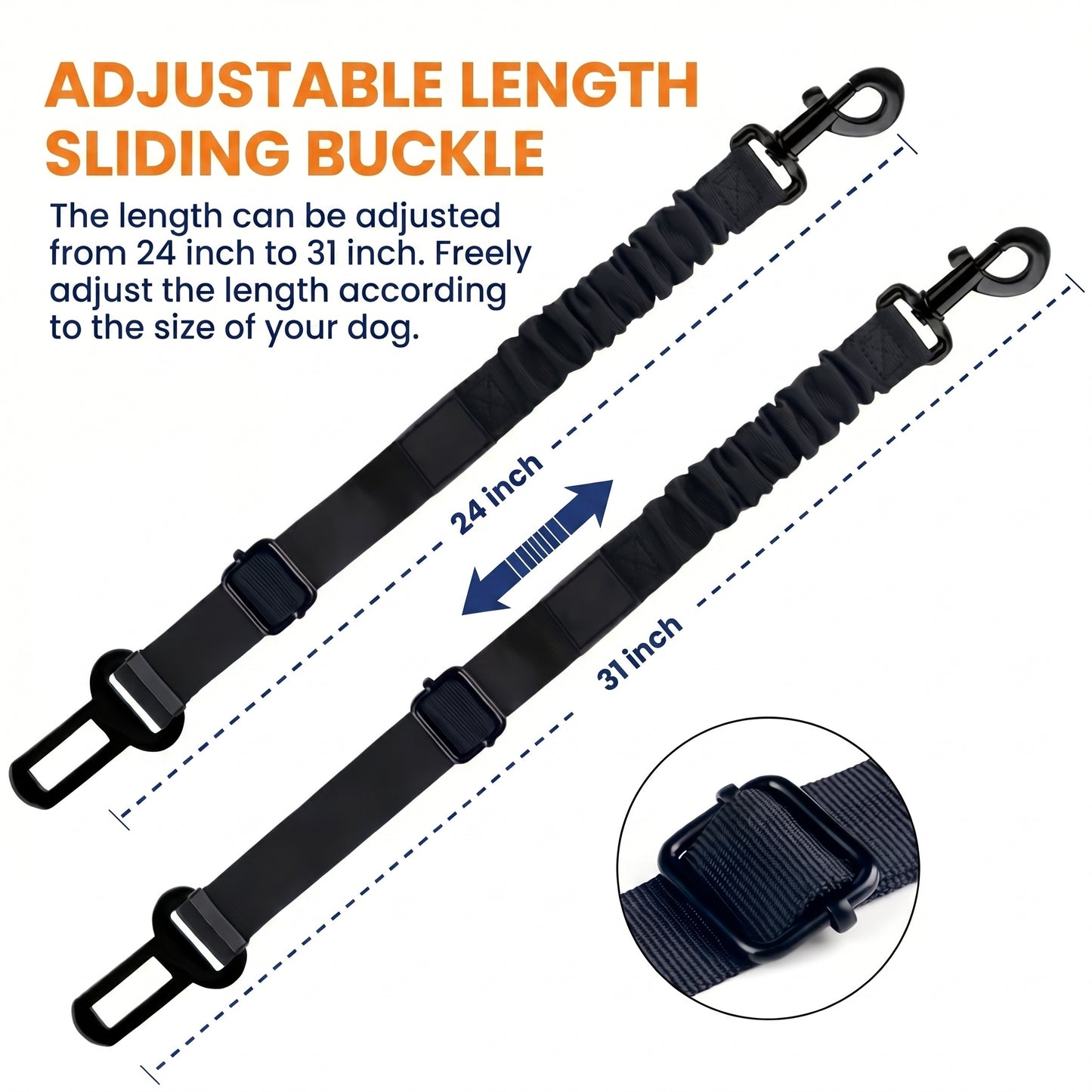 Adjustable Retractable Dog Seat Belt